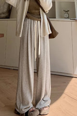 Plush Deep Gray Oversized Knit Pants