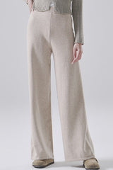 Solid Wool Straight Leg Knit Pants