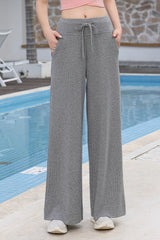 High Waist Draping Wide Leg Knit Pants