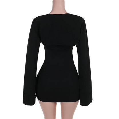 Midnight Muse Mini Dress-Black