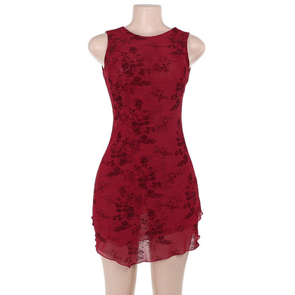 Beverly Mini Dress-Maroon