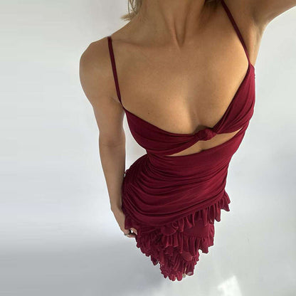 Ruffle Radiance Dress - Red
