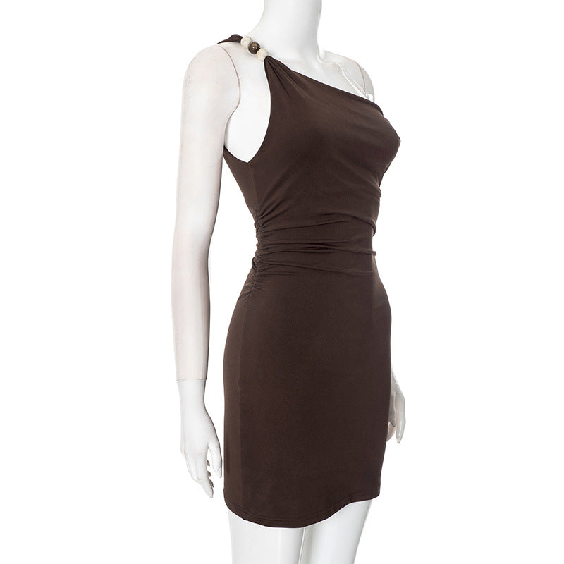 Gans Mini Dress - Brown