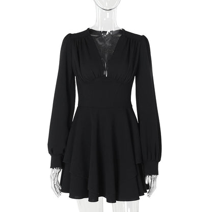 Bloom Skater Dress-Black