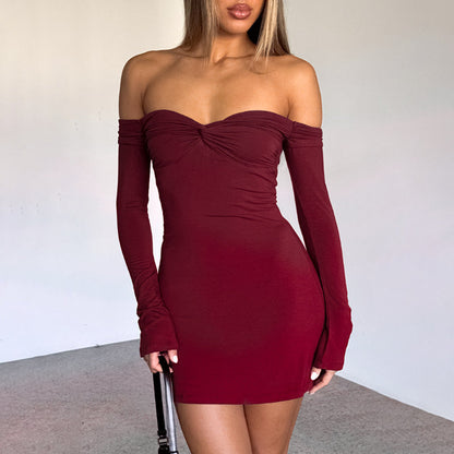 Crimson Kiss Mini Bodycon Dress - Maroon
