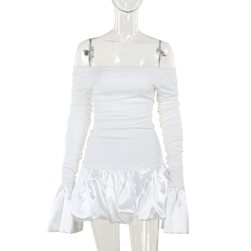 Frostene Off Shoulder Mini Dress-White