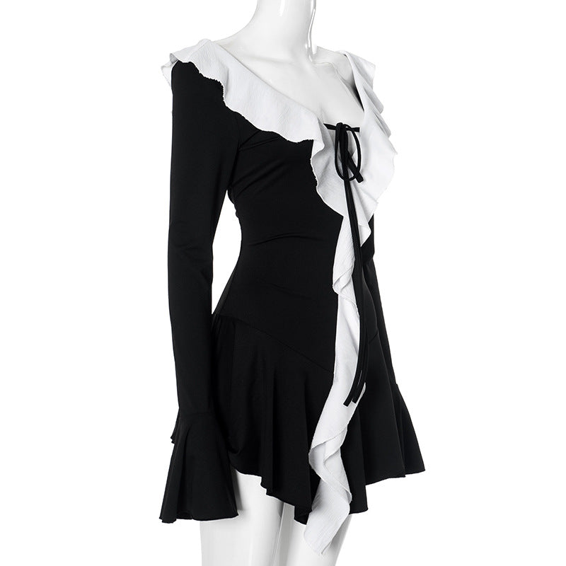 Ruffle Charm 2.0 Mini Dress - Black