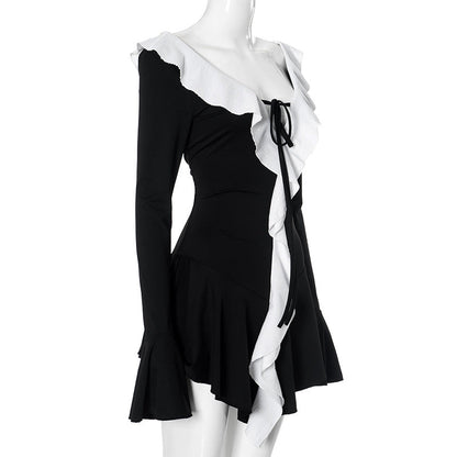 Ruffle Charm 2.0 Mini Dress - Black