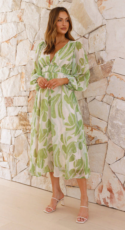 Sideris Midi Dress - Green