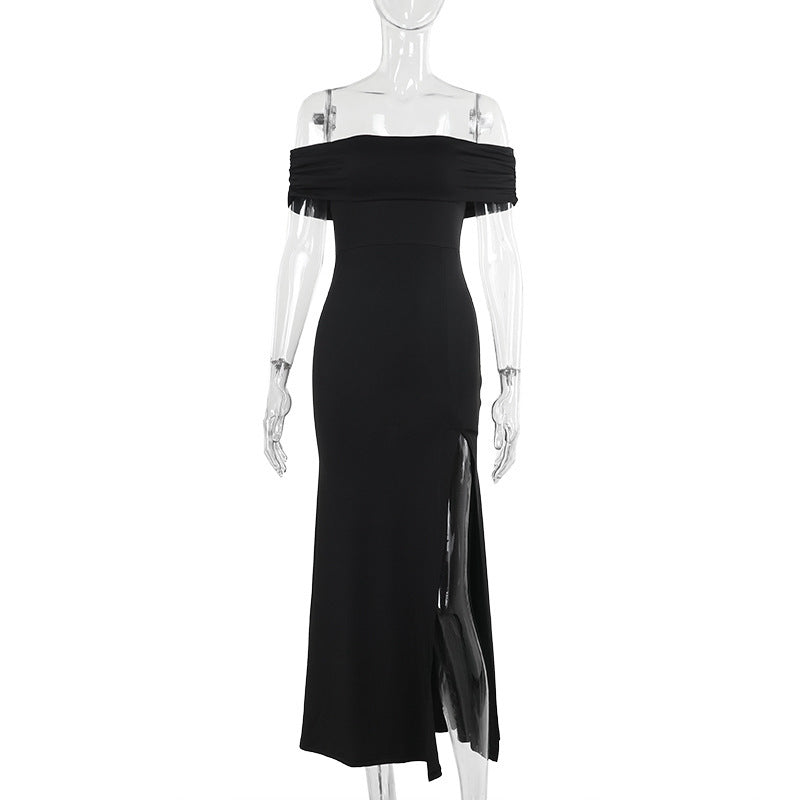 Showstopper Slit Dress-Black