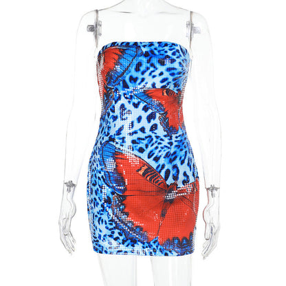 Carlini Mini Dress-Blue