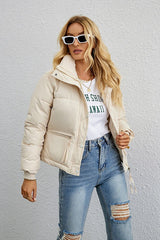 Short Stand Collar Relaxed Puffer Jacket