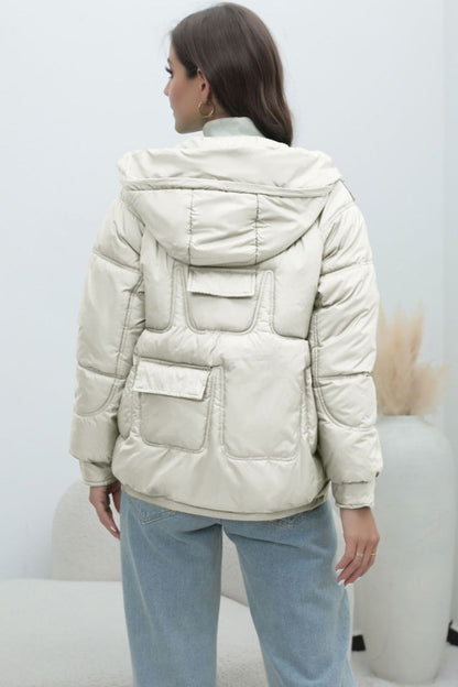 Bright Color Stand Collar Puffer Coat coats