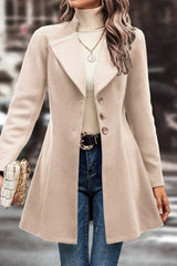 Slim Fit Wool Blend Lapel Overcoat