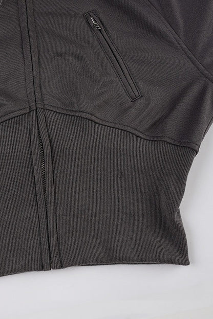 Street Style Fur Trim Sweatshirt Jacket