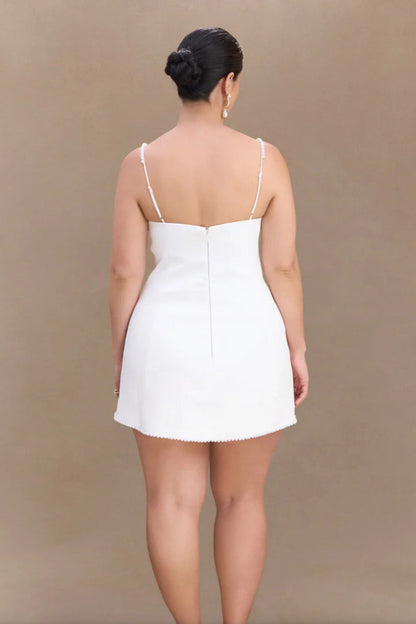 White Pearl Cami Party Dress