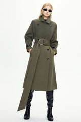 Extra Long Knee Length Ring Detail Overcoat
