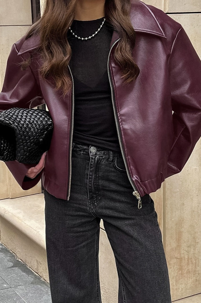 Stylish Matte PU Moto Jacket