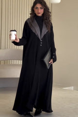 Long Contrast Color Trench Style Overcoat