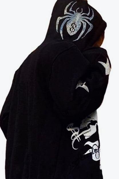 Y2K Graphic Zip Up Hoodie