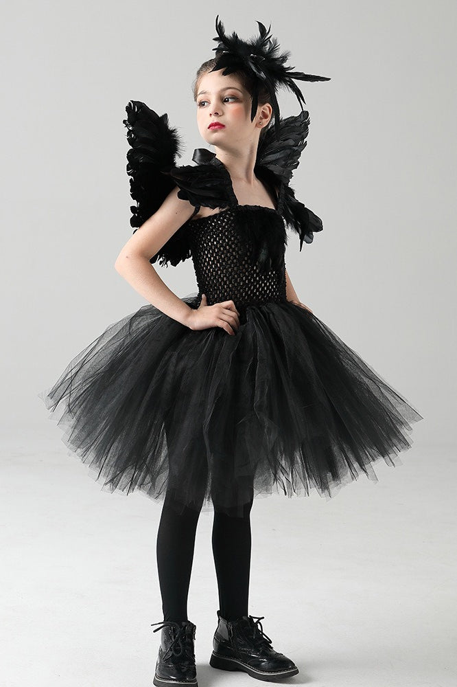 Black Swan Dress Kid Halloween Costume