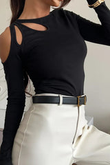 Off-Shoulder Bodycon Knit Top