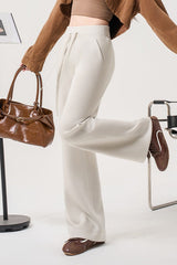 Fleece Lined Thermal Draping Lounge Straight Leg Knit Pants