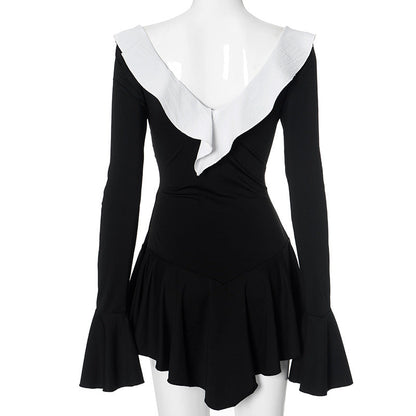 Ruffle Charm 2.0 Mini Dress - Black