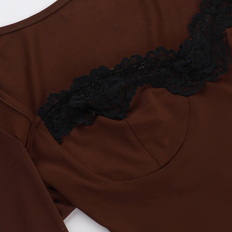 Connie Mini Dress-Brown