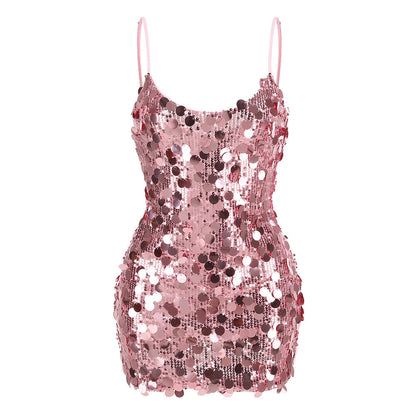 Shine On Mini Dress - Pink