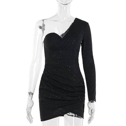 Graceful edge Dress-Black