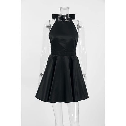 Bow-Gate Mini Dress - Black