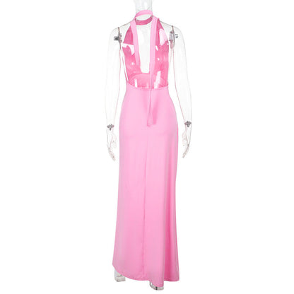 Rosier Slit Dress-Pink