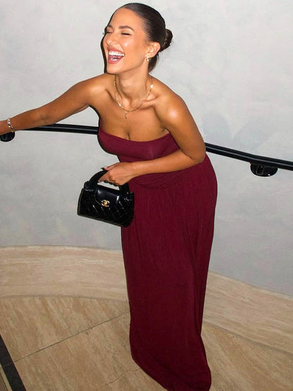 Becky Maxi Dress - Maroon