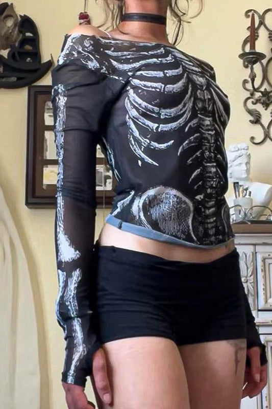 Skull Print Street Style T-Shirt