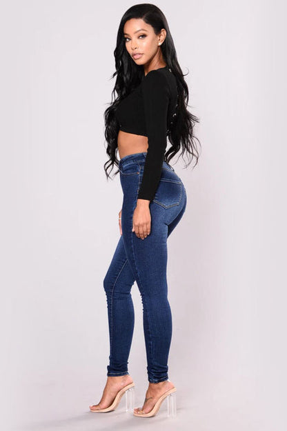 High Waist White Skinny Jeans