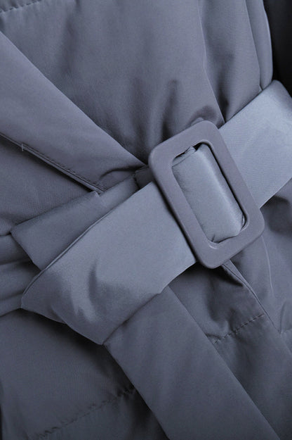 Slim Fit Lapel Belted Winter Coat coats