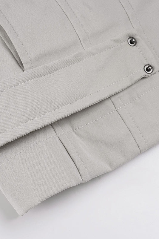 Zip Up Solid Color Utility Jacket