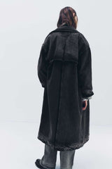 Dark Vintage Relaxed Denim Overcoat