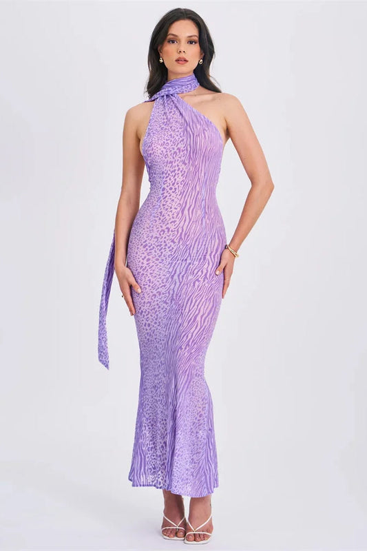 Fantoye Transparent Print Maxi Dress