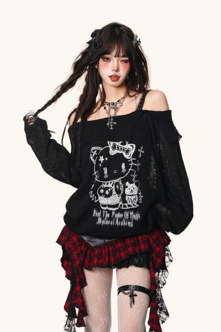 Halloween Plaid PU Mini Skirt