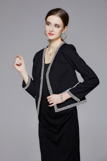 Beaded Open Front Short Coat coats
