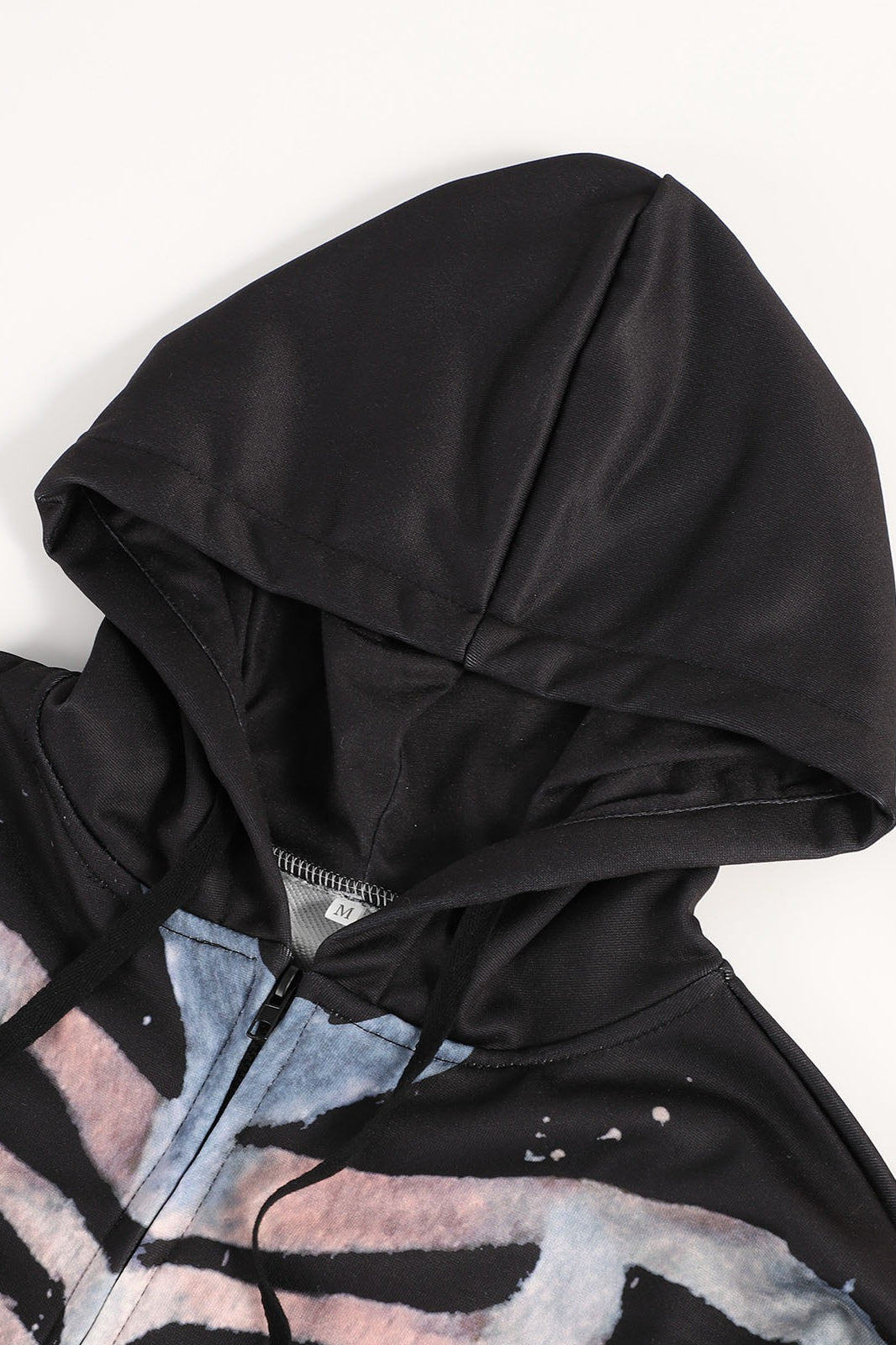 Halloween Skull Print Zip Up Hoodie