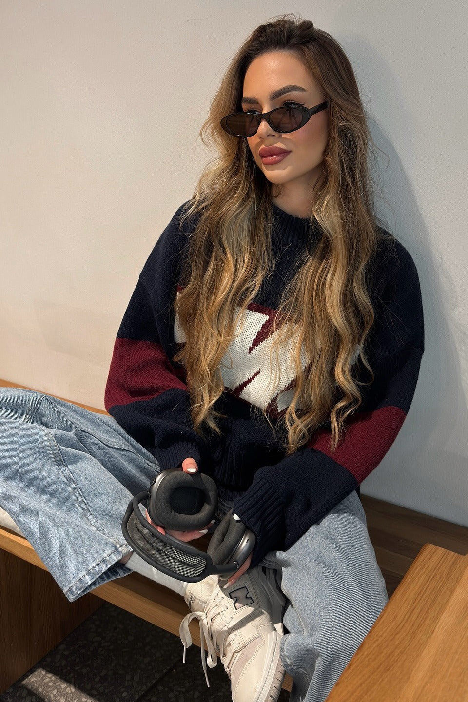 Letter Graphic Crew Neck Sweater