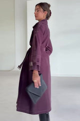 Belted Lapel Wool Overcoat
