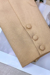 Champagne Mirror Sequin Long Sleeve Blazer