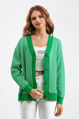 Long Sleeve Loose Knit Cardigan Sweater