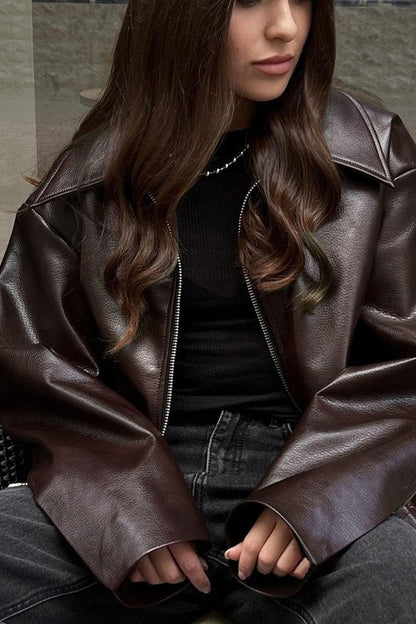 Fashion PU Leather Biker Jacket