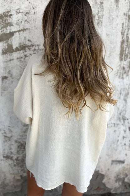 Loose Fit V Neck Long Sleeve Cardigan