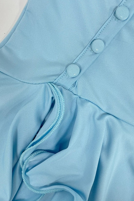 Halter Backless Button Party Dress